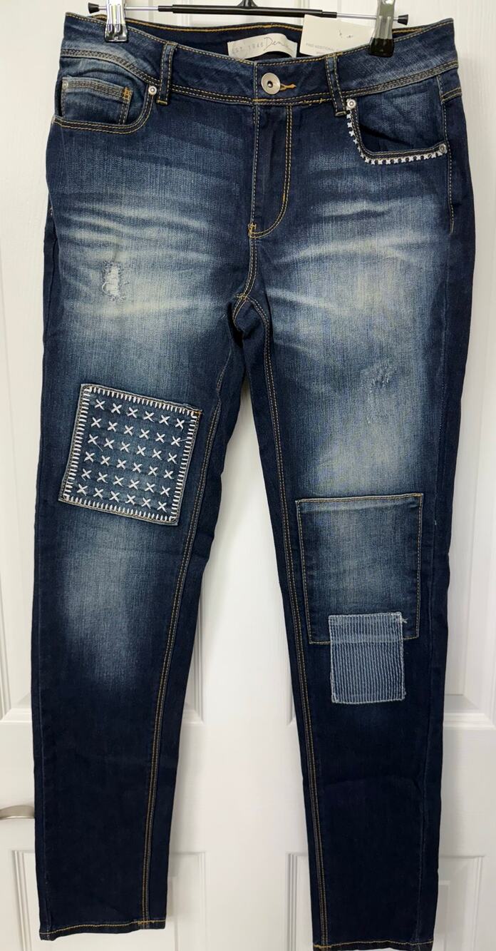 Cato Est 1946 Denim size 6 NWT $30 patchwork stitching usa country western jeans